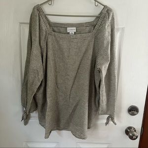 Liz Claiborne striped linen summer top